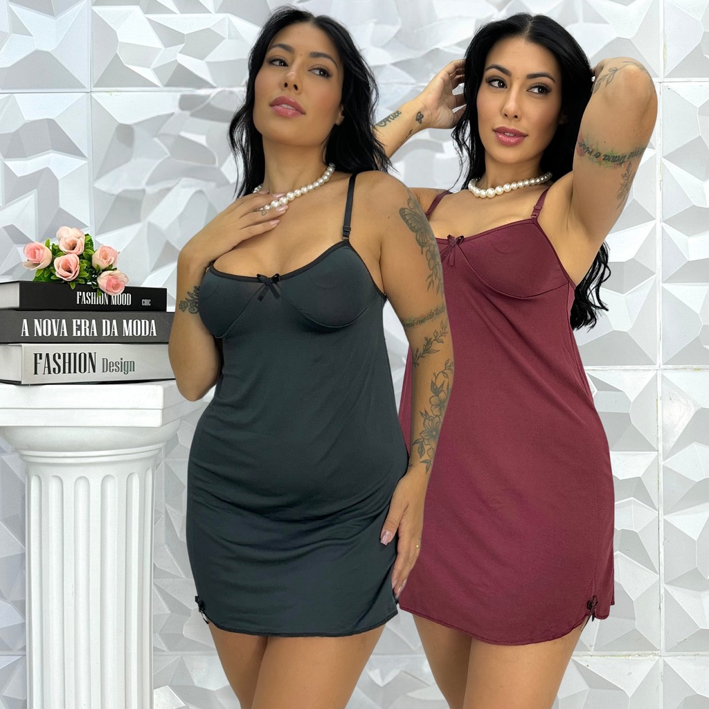 Kit 2 CAMISOLA de MICROFIBRA LISA Alça Conforto Tipo MICRO Lingerie Sexy em Oferta na Shopee