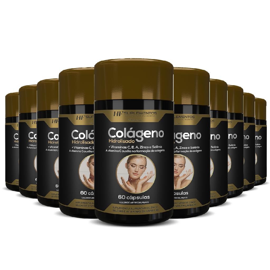 10X COLAGENO HIDROLISADO + VITAMINAS 60CAPS HF SUPLEMENTOS