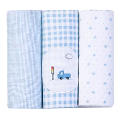 Kit Cueiro Bordados Papi Flanelado Carro - 3 Peças