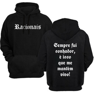 Blusa de Frio Moletom Masculino Adulto e Infantil Racionais Flanelado Blusa de Frio Frases Rap em Oferta na Shopee