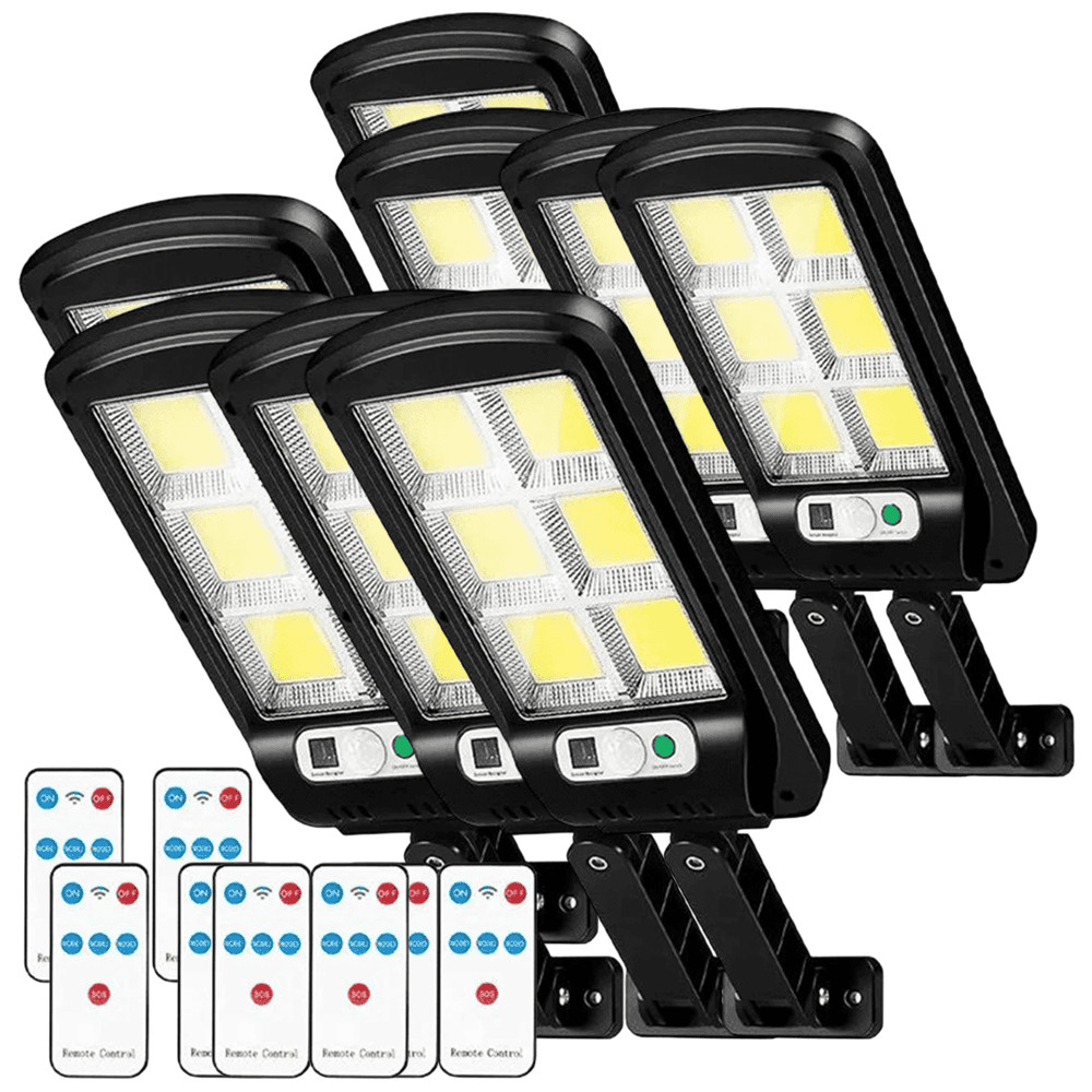 KIT 8 Refletor Luminária Solar LED 300W Sem Fio Com Sensor de Presença e Controle Remoto LKY0034