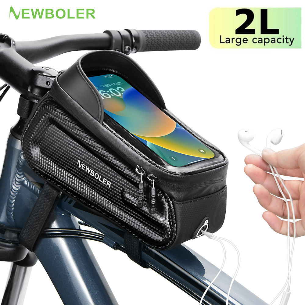 Newboler 2L Bolsa De Bicicleta De Grande Capacidade Quadro Frontal Tubo Superior Ciclismo Capa À Prova D'água 7.2 Polega em Oferta na Shopee
