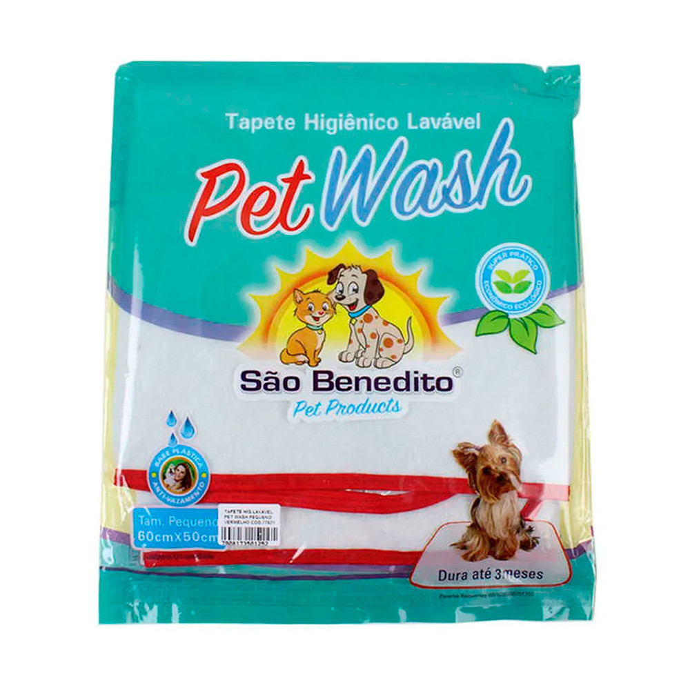 Tapete Higiênico Lavável Para Cães Pet Wash São Benedito Vermelho Pequeno em Oferta na Shopee