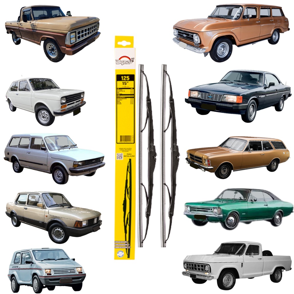 Palheta Limpador Parabrisa Chevrolet GM Opala D10 Caravan Veraneio Fiat 147 Ford F1000 Dyna 125