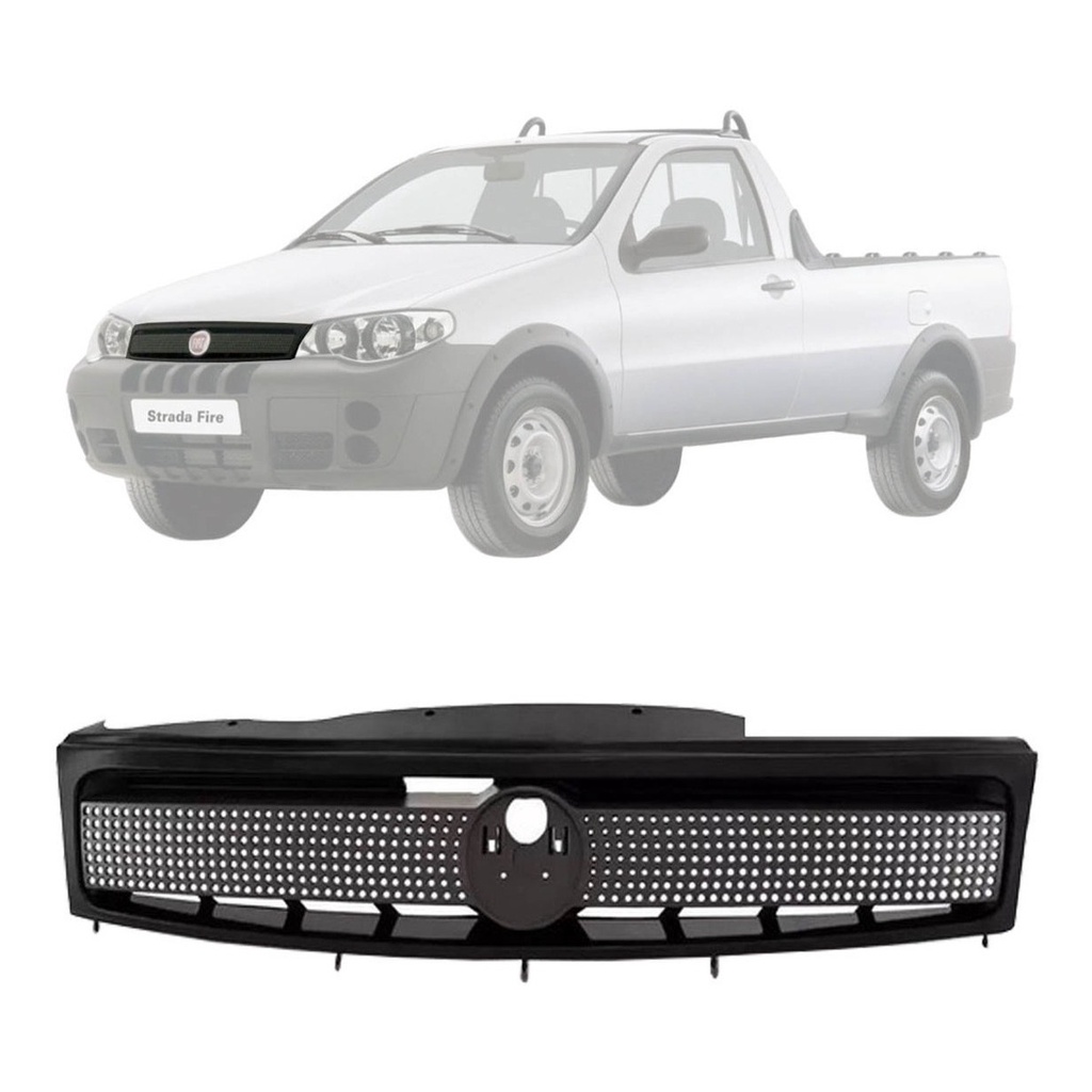 Grade Dianteira Fiat Strada 2003 2004 2005 2007 2009 Preto