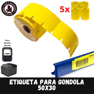 5 ROLOS ETIQUETA PARA GONDOLA  50X30 - XD-210 E XD-310 em Oferta na Shopee