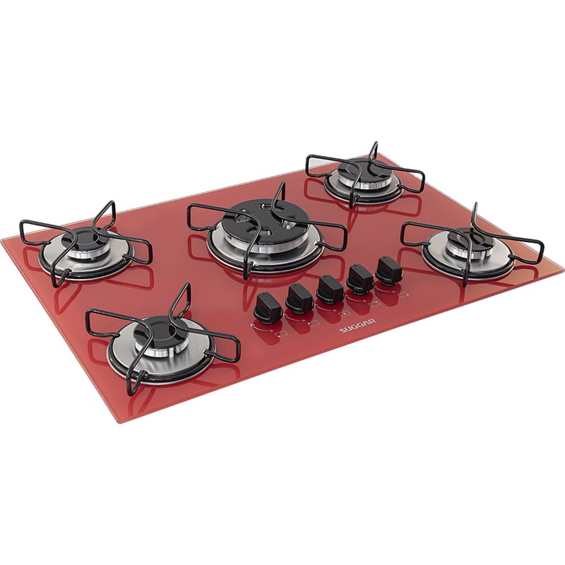 COOKTOP VIDRO VERMELHO 5 QUEIMADORES FG5305AVM - Home Appliances