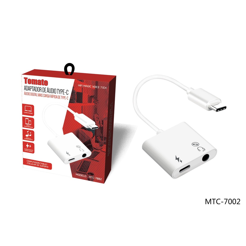 Adaptador de Audio Type C (Audio Mais Carga Rapida Type C MTC-7002