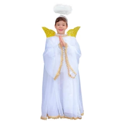 Fantasia de Anjo Infantil Luxo Com Asa e Auréola