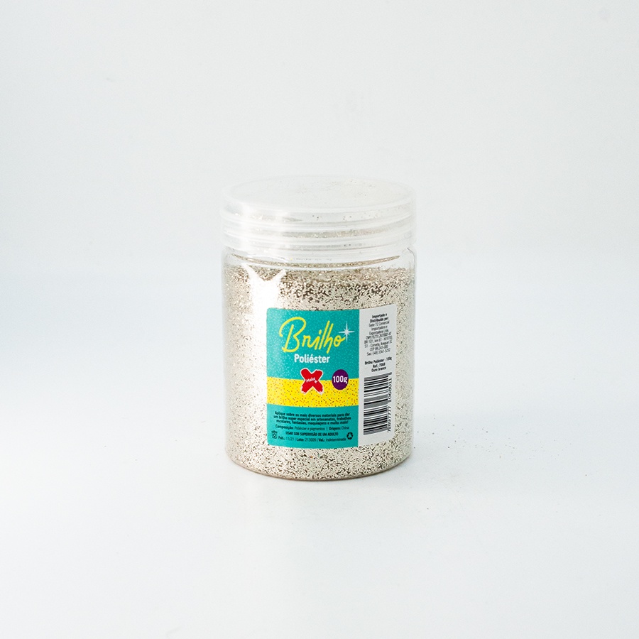 Glitter para Balões Brilho Poliéster 100 g - Ref. 7068 - Ouro Branco - 1 unidade -  - Rizzo - Home & Living
