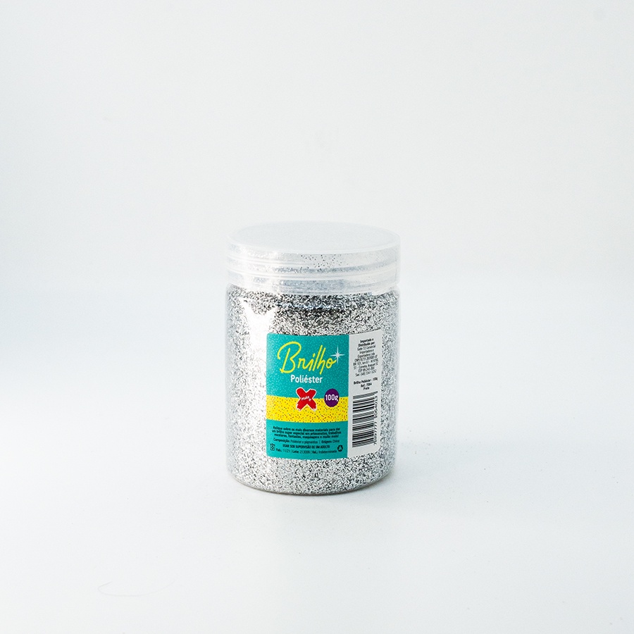 Glitter para Balões Brilho Poliéster 100 g - Ref. 7064 - Prata - 1 unidade -  - Rizzo - Home & Living