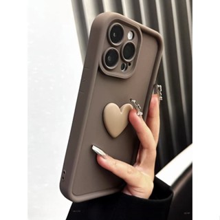 Capa Protetora De Telefone Marrom De Qualidade Superior Com Amor Para IPhone 15 14 11 12 13 Pro Max Silicone Macia À Prova De Choque
