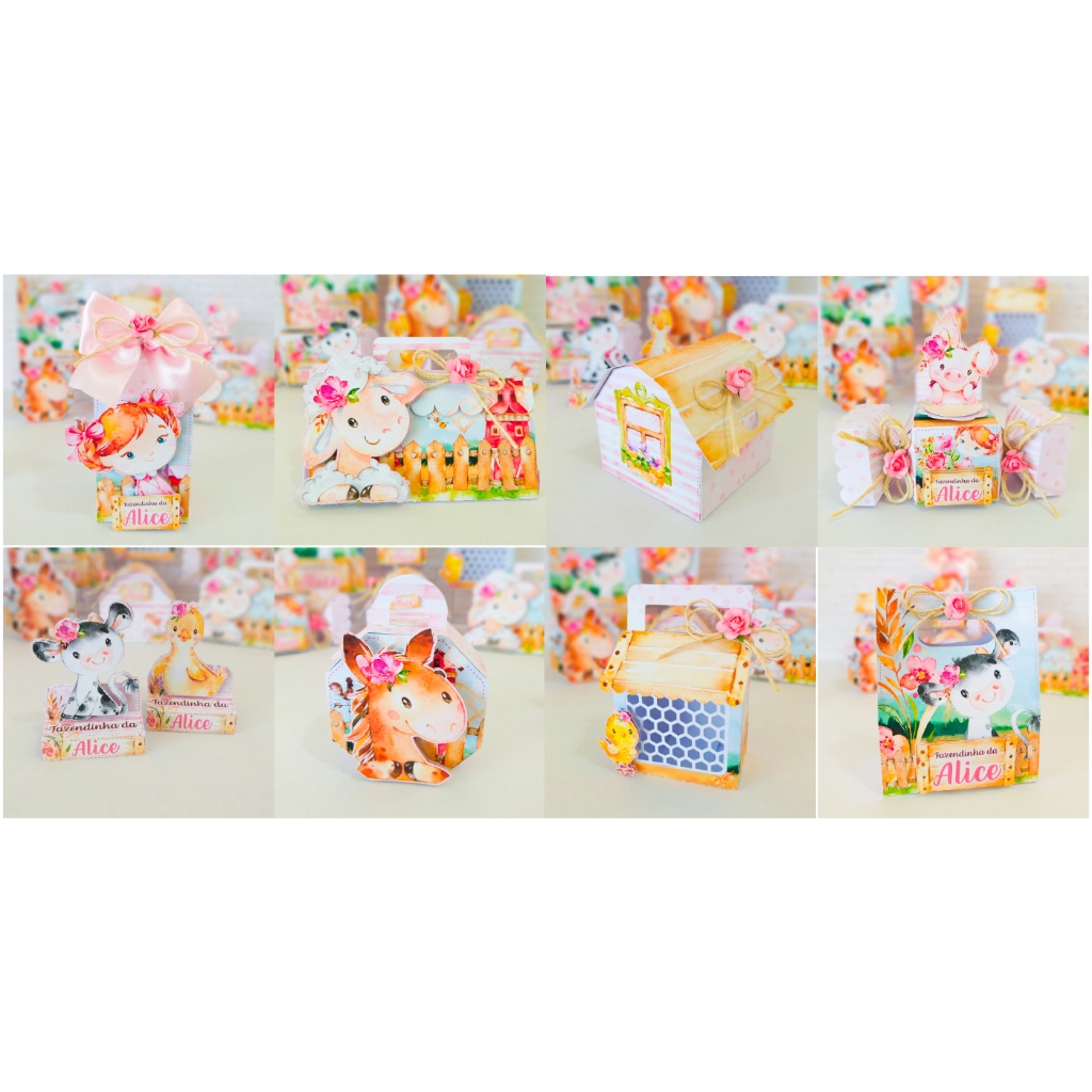 Kit festa Lembrancinha Personalizada Fazendinha Menina