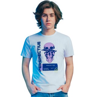 Camiseta Juvenil Masculina Caveira Rovitex Branco