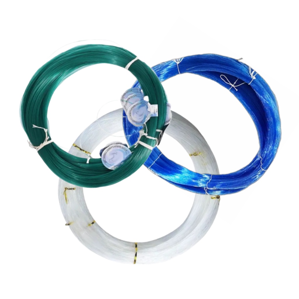 Linha de Nylon Meada 100 Metros Monofilamento Para Pesca Pesada Profissional Azul Branco Verde