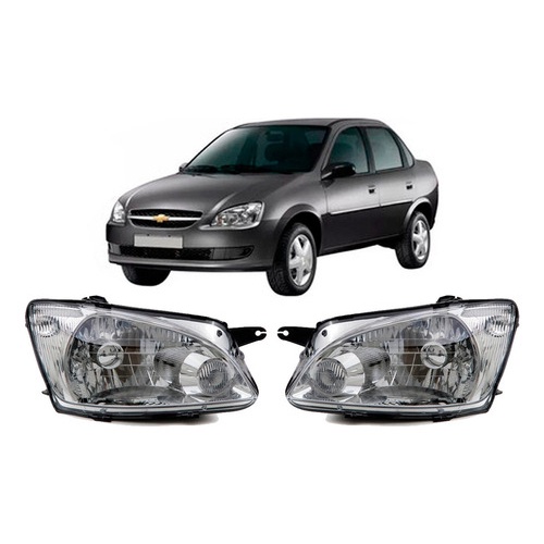 PAR FAROL CORSA 2011/ CLASSIC MASCARA CROMADA em Oferta na Shopee