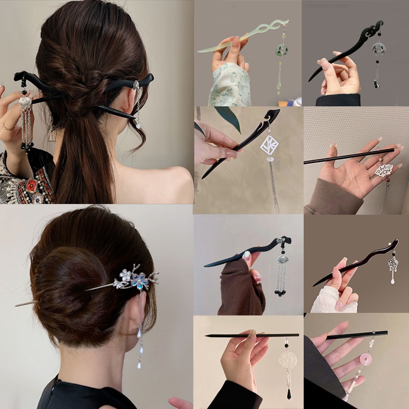 50estilos Estilo Chinês Acessórios De Cabelo Antigos Placa Cabeleireiro em Oferta na Shopee