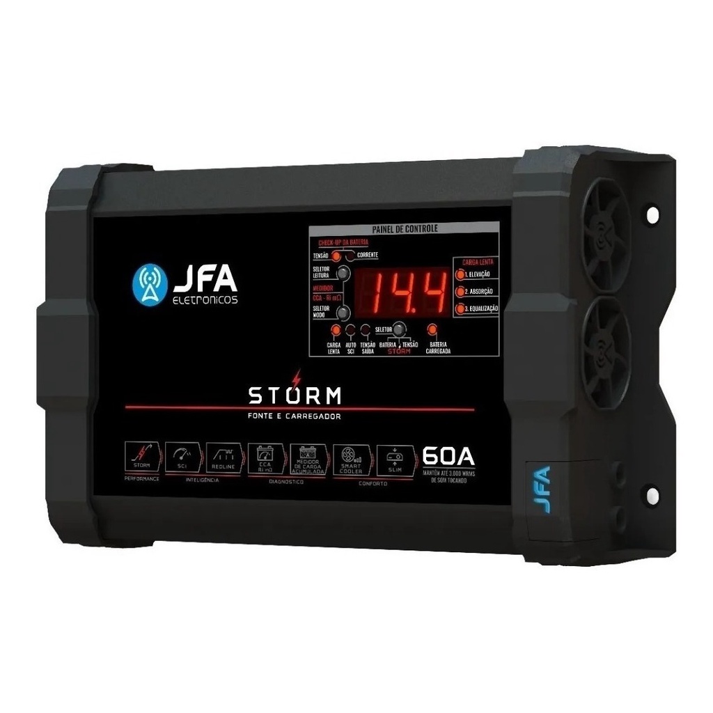 Fonte Automotiva Carregador Jfa 60a Automático Sci Bivolt