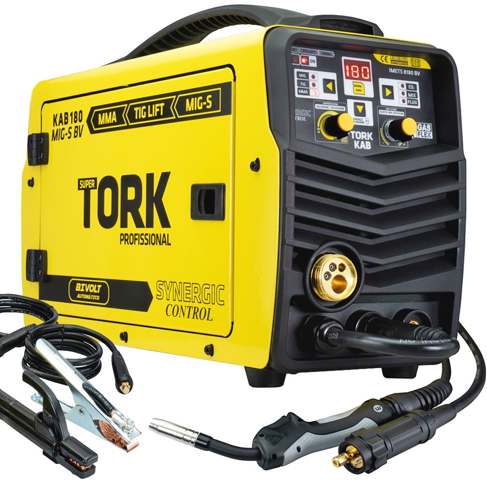 Inversor Solda 3x1 Mig Mag Tig MMA 180A Sinérgico Bivolt Tork - Home & Living