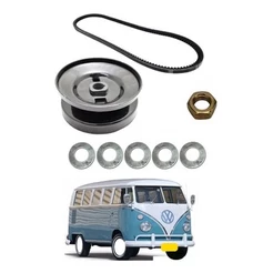 Correia + Polia + Porca + Arruela Calco Gerador Kombi