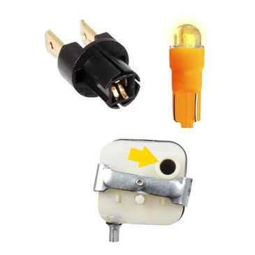 Soquete + Lâmpada Led Laranja Marcador Combustivel Fusca