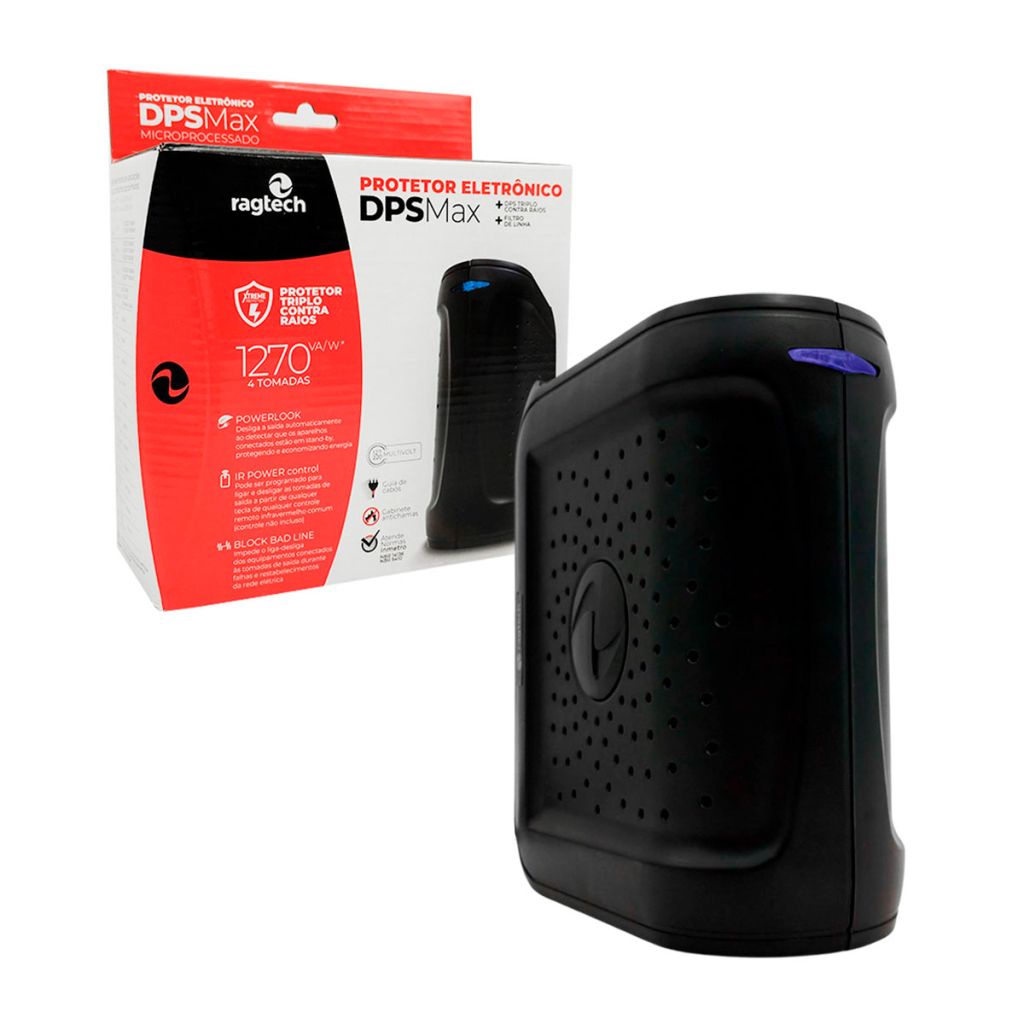 Protetor Eletrônico Ragtech DPS Max, Bivolt, 4 Tomadas - 20DPS4770