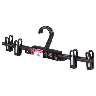 Cabide Plástico para Saia e Calça com Presilha Preto 33cm Easy Sanremo 2 Unidades