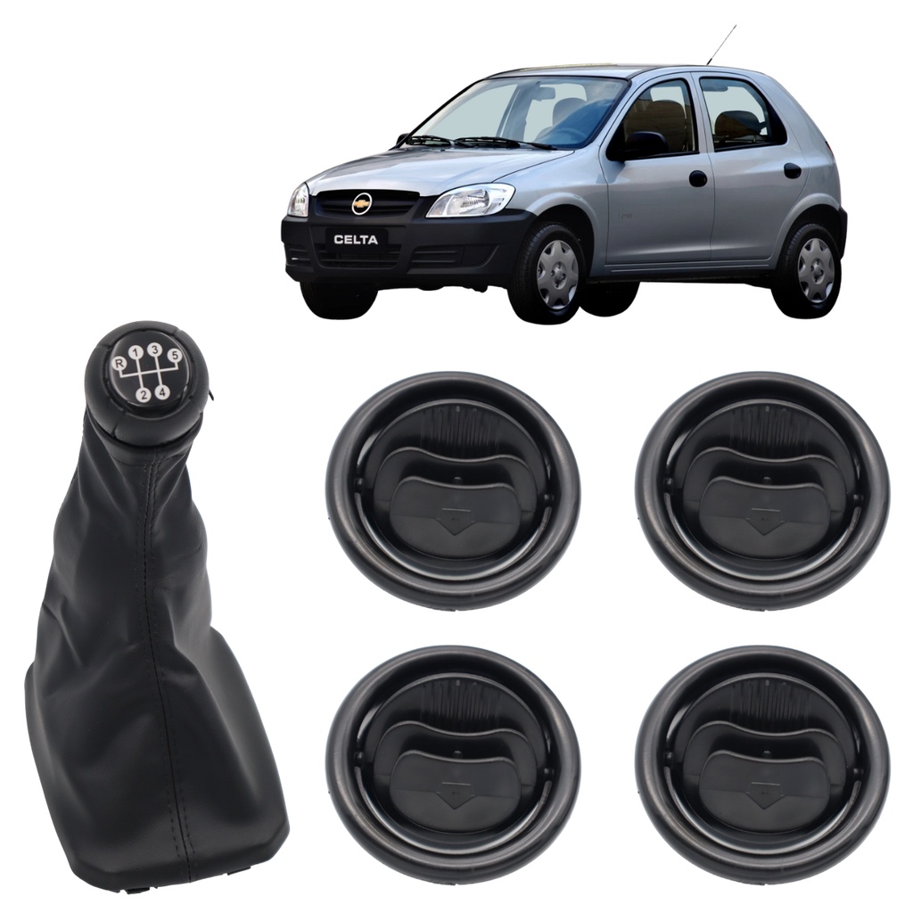 Difusor Da Saída Ar Manopla Coifa Câmbio Celta 2003 Até 2005 Preto