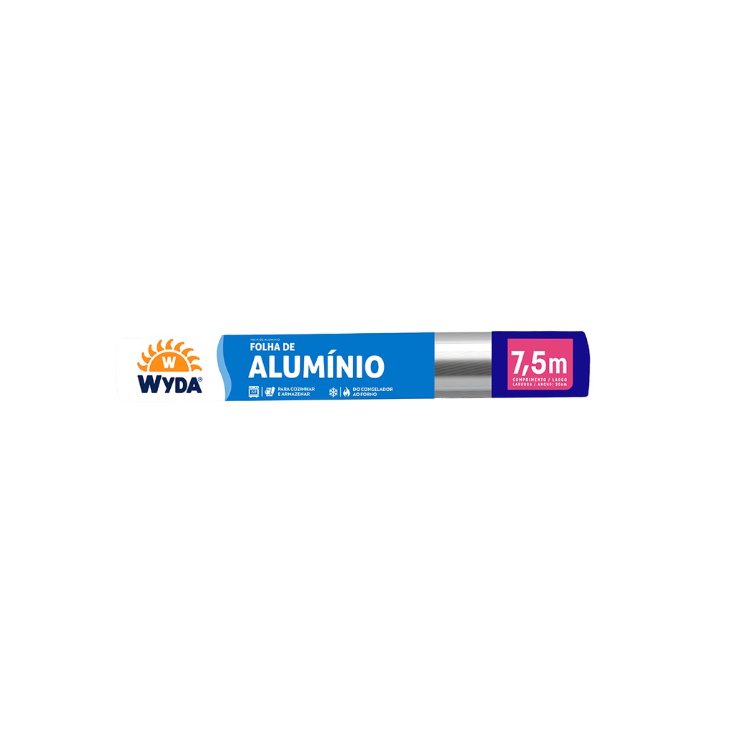 Papel Alumínio Wyda 30cm Rolo de 7,5m - Home & Living