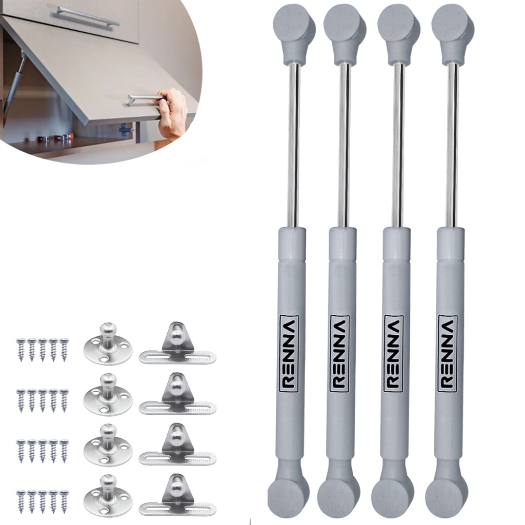 pistão a gás amortecedor para porta de móveis e armários cinza 4 unidades em Oferta na Shopee