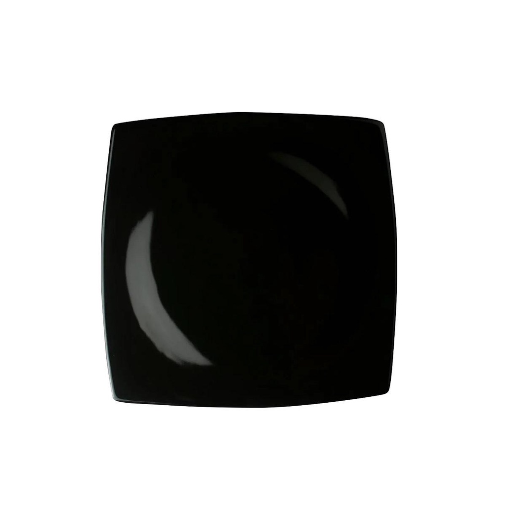 Conjunto 8 Pratos Sobremesa Oriental Preto 21 cm para bolo Square Germer Porcelanas