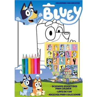 Bluey Colorindo com Adesivos em Oferta na Shopee