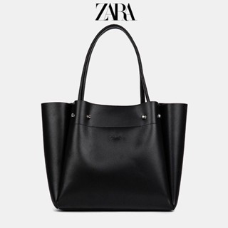 Bolsa ZARA De Couro Macio De Grande Capacidade Sacola Nova De Roda Moda Estudante Compras Minimalista