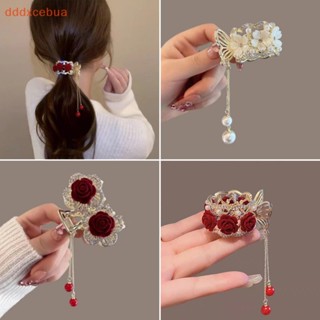 [Dddddxcebua] Fashion Rhinestone sel Pearl Hair Claws Flowers Clip Feminino Barrettes Ponytail Holder Hairpins Acessórios De Cabelo Presentes