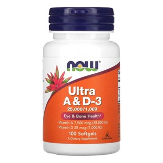 Ultra Vitamina A/D-3 7.500/25mcg Now Foods 100Soft Importado
