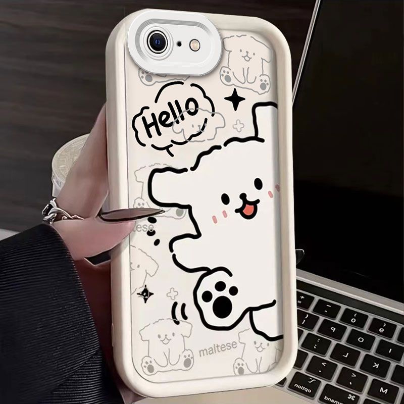 Capa de telefone fresco pequeno filhote de cachorro de diversão dos desenhos animados para iPhone 5 5S SE1 SE2016 SE2020 SE2022 6 s 7 8 Plus X XS XR Max 11 12 13 14 15 Pro Max Plus Capa