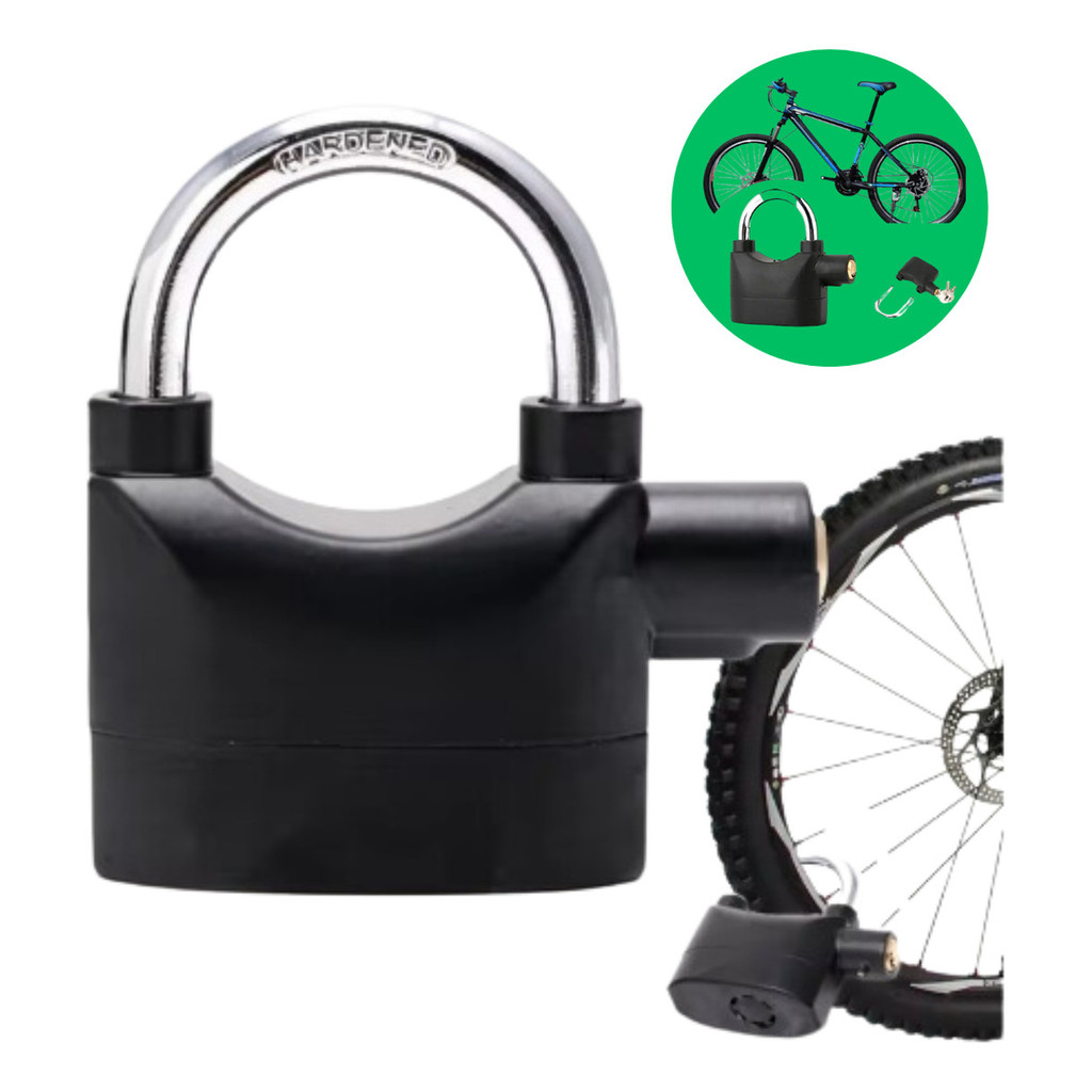 Cadeado Tranca Alarme Bloqueio Universal Anti-roubo Bicicleta Moto Porta Portão Janela BOM2603