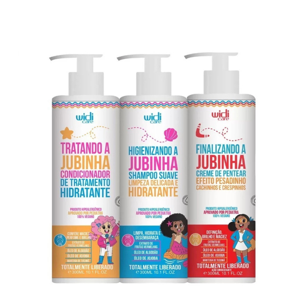 Kit Widi Care Jubinha Shampoo + Condicionador + Creme de Pentear Pesadinho