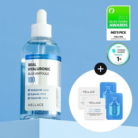 Wellage Real Hyaluronic Blue 100 Ampola 100ml Especial (+ 2 kits De Um Dia)