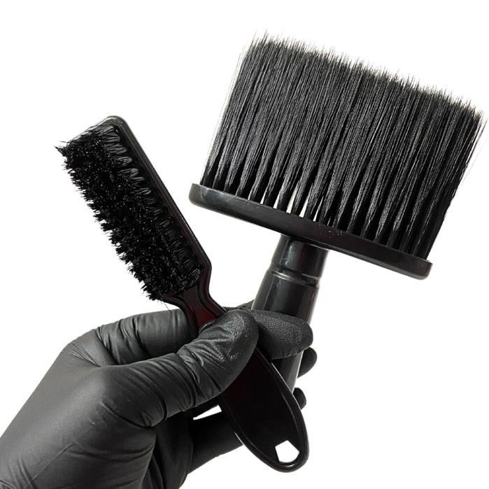 Kit Espanador + Escovinha de Disfarce Barbeiro Barbearia Preto