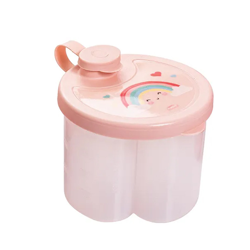 Dosador De Leite Em Pó Plasútil Arco Íris 330ml Rosa em Oferta na Shopee