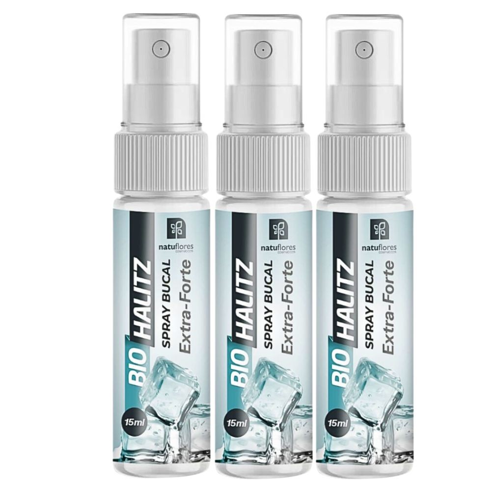 Aromatizante Bucal Bio Halitz Spray Extra Forte 3unidades fim do mau halito em Oferta na Shopee