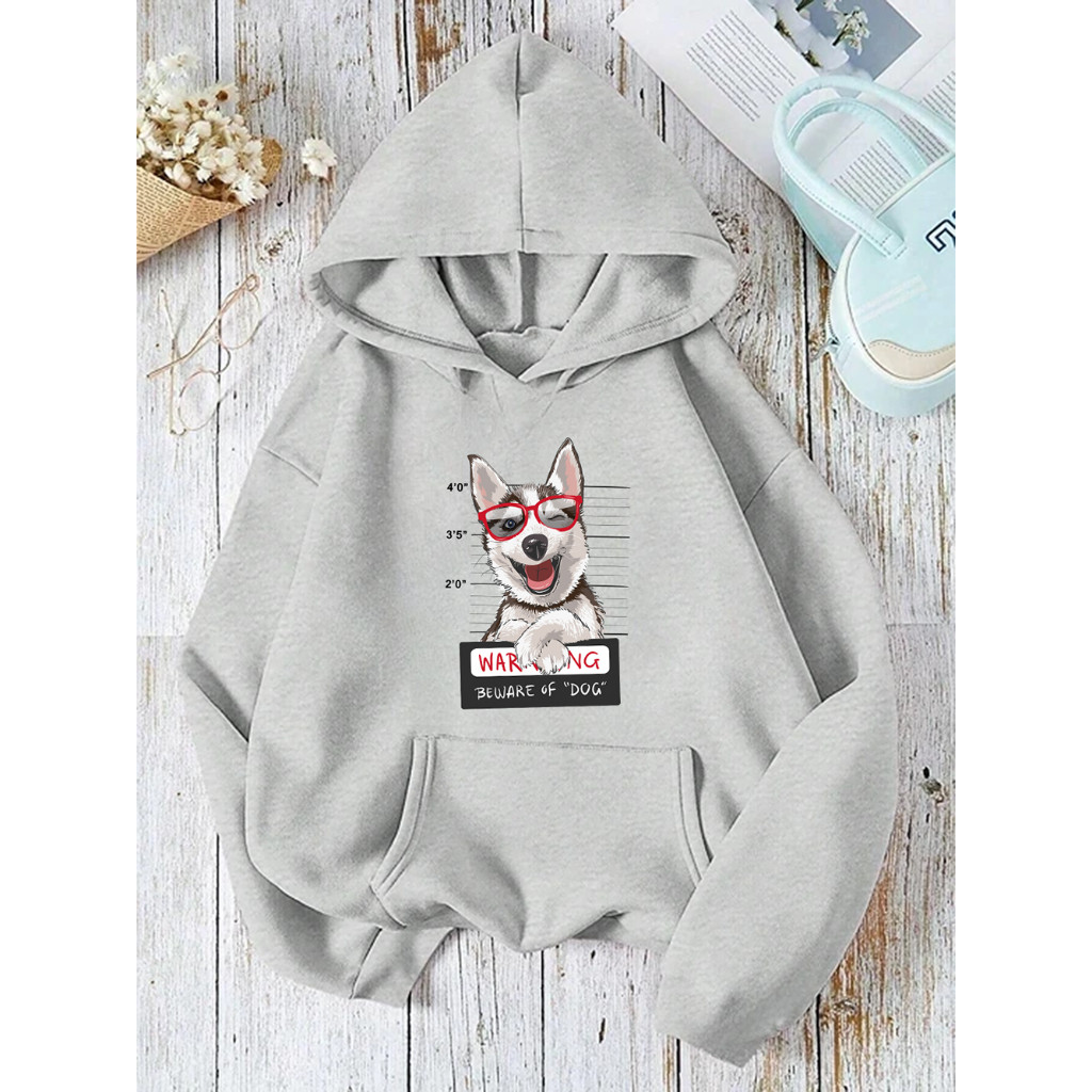 Moletom Canguru Com Capuz Cachorro Husky Siberiano Jaqueta Flanelada - Super Macia e Confortável