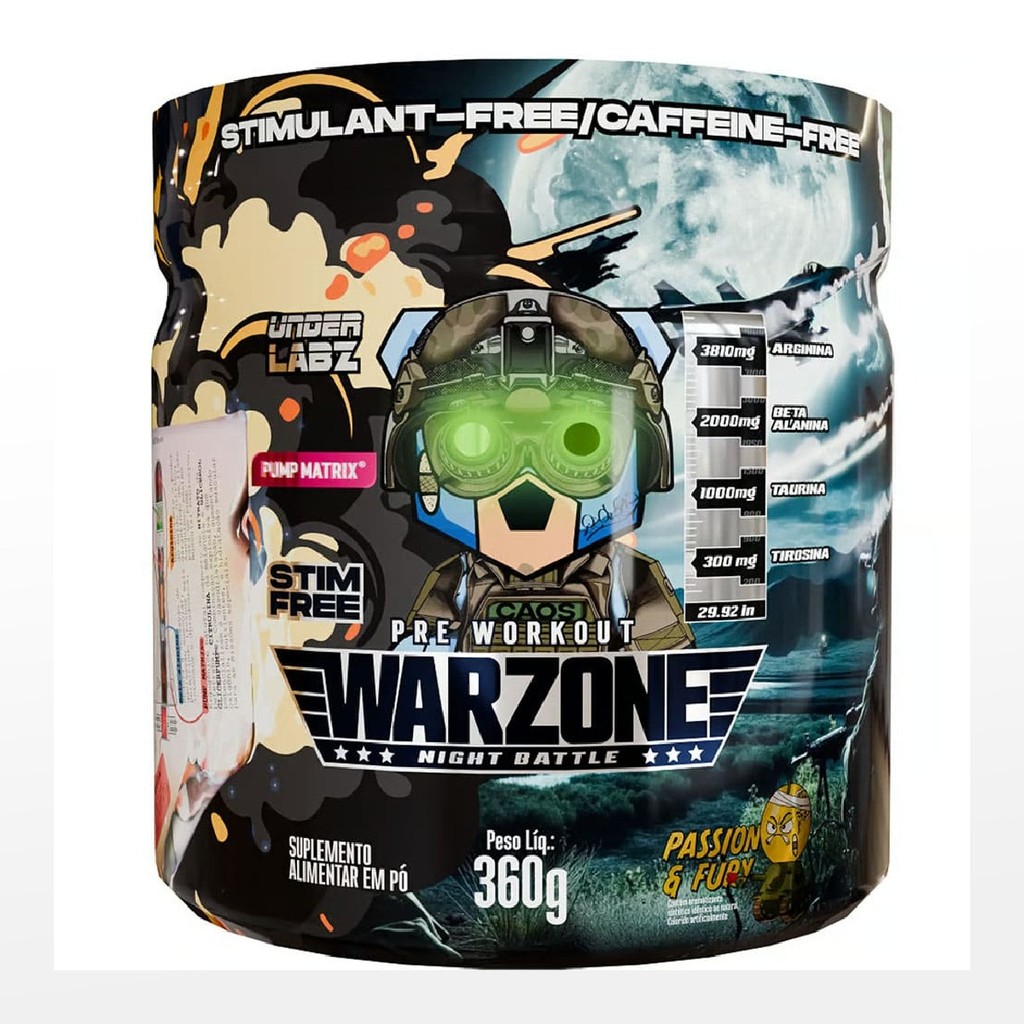 Pré Treino Warzone Pote 360g Under Labz Sabor Passion Fury em Oferta na Shopee