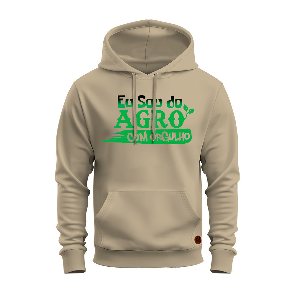 Moletom Canguru Flanelado Com Capuz Eu Sou do Agro Com Orgulho Unissex Estampado