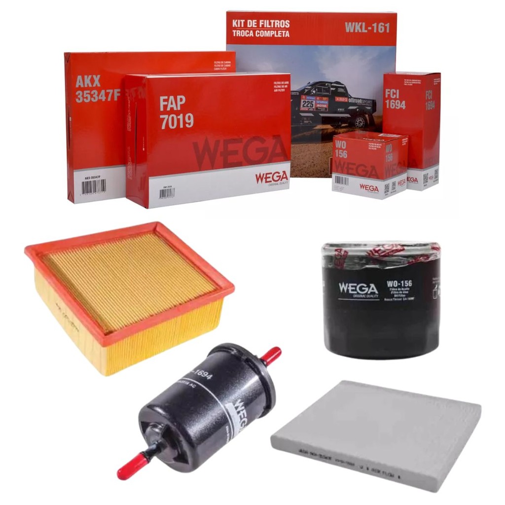 Kit Revisão Filtro Ar Cabine Combustível Óleo Ecosport 2017 A 2021 / Ka 2018 A 2021 / Ka Sedan 2018 A 2021 - Wega Wkl161