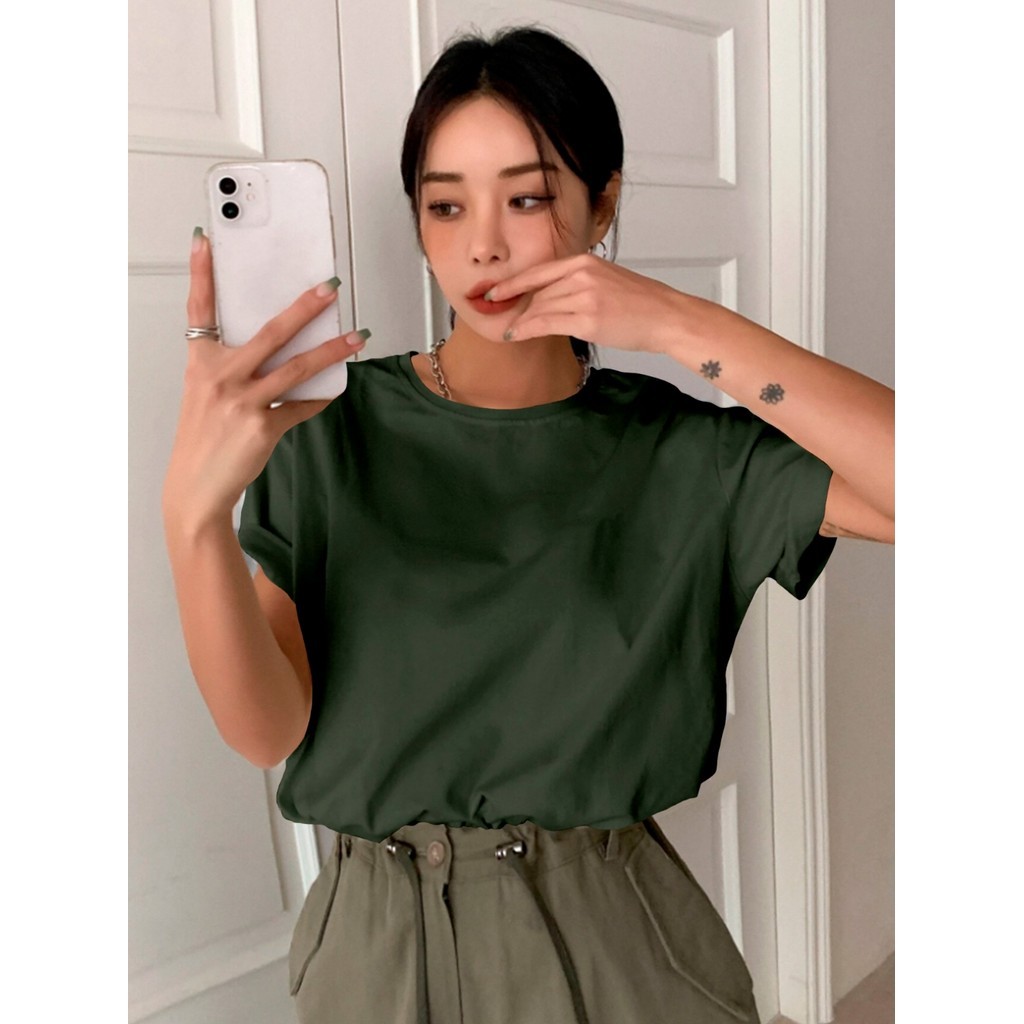 Camiseta Oversized Feminina Moderna Academia Fitness Básica Simples Lisa Camisa Manga Curta