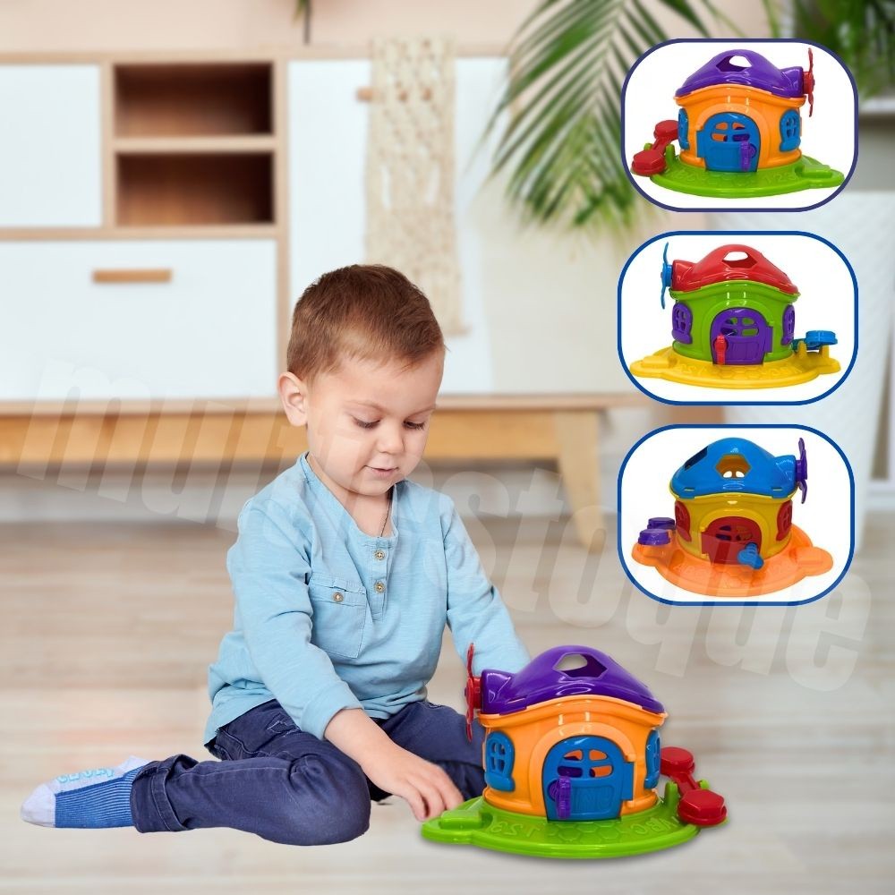 Brinquedo Casinha Cogumelo Encantado - 3 Peças para Encaixar