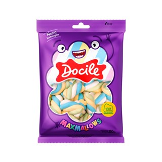 Marshmallow Twist Azul, Amarelo, Verde e Branco Docile 250G