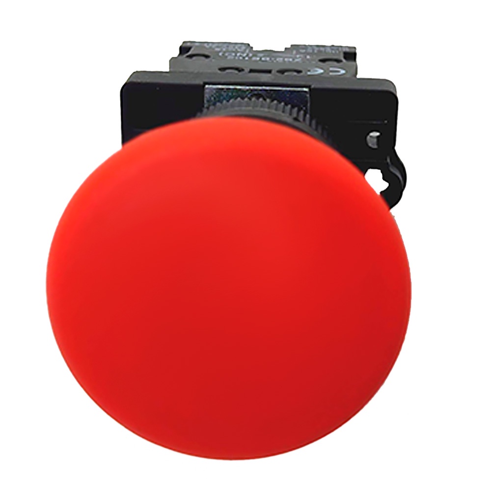 Botão Cogumelo de Emergência Sem Trava de Pulso Vermelho 1nf 22mm